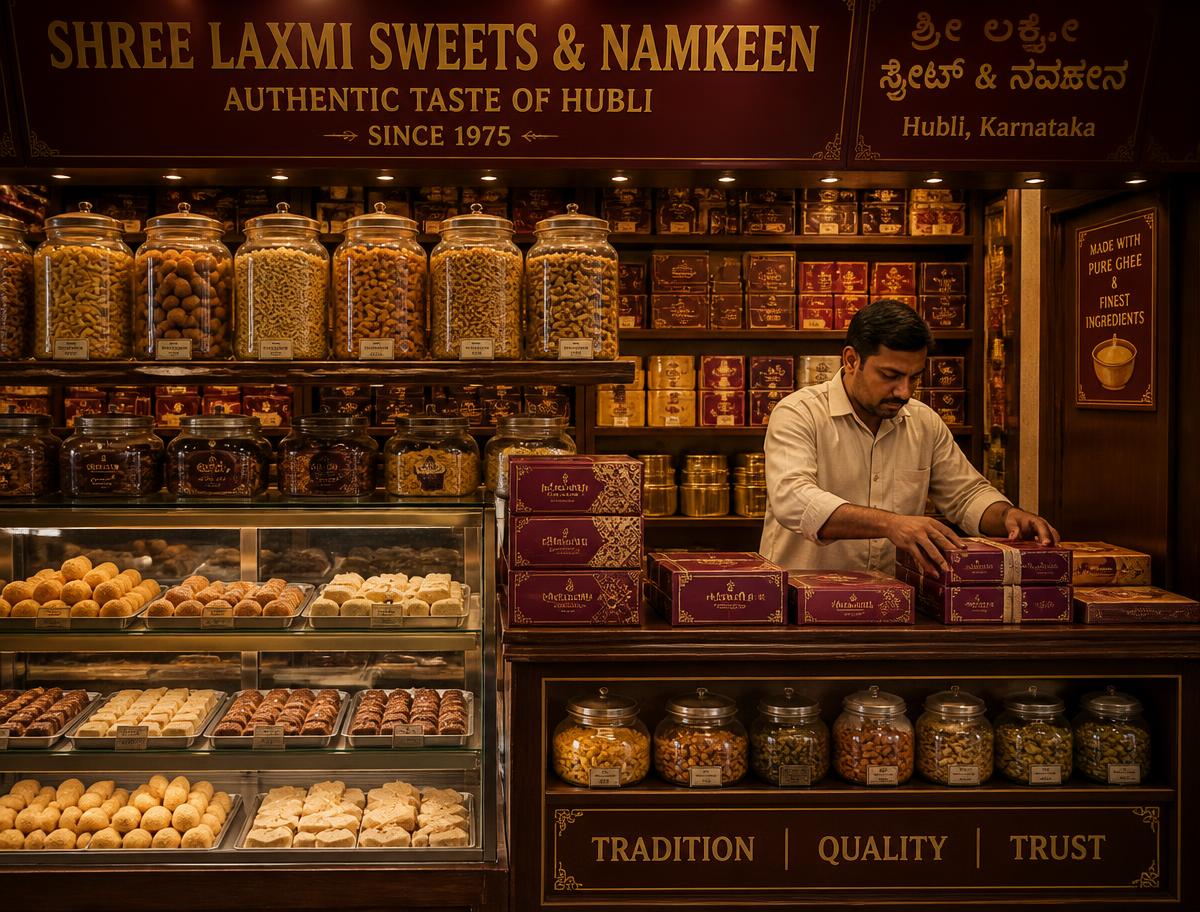Inside the Jain Shopee store in Hubli